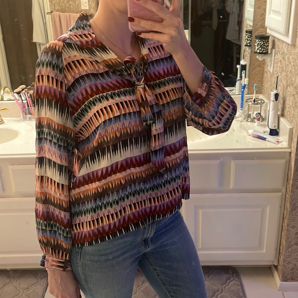 Tucker 100% silk blouse